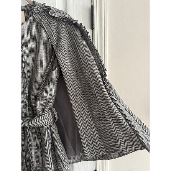 Banana Republic x Olivia Palermo Belted Cape HerringboneTrench Size Large - Picture 6 of 8